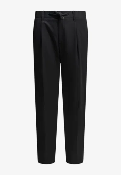 Herno Mid-rise Creased Pants In Blue