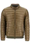 HERNO MILITARY GREEN DOWN JACKET IN POLYAMIDE WITH HIGH COLLAR