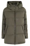 Herno Military Green Down Jacket With Removable Hood In Gray