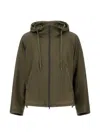 Herno Military Green Sport Jacket With Hood In Green