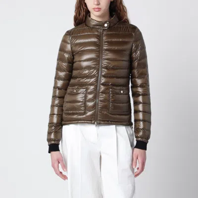 Herno Military Green Ultralight Nylon Bomber Jacket Women In Brown