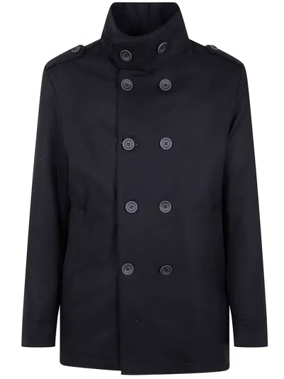 Herno "military Short Peacoat" Coat In Black