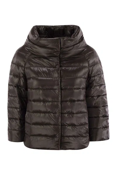 Herno Iconico Piumino Sofia Jacket In Chocolate In Brown