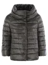 Herno Mini Cape With Jewelled Sleeves In Gray