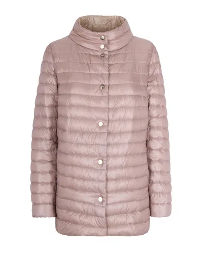Herno Chic Lightweight Mini Coat For Women In Silver
