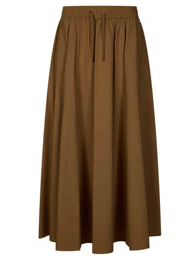 Herno Mini Lightweight Nylon Stretch Skirt In Brown