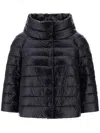 Herno Mini Ultralight Puffer Jacket With Jewel Sleeves And High Collar In Black