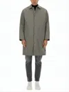 Herno Minimalist Grey Mid-thigh Coat With Classic Collar In White