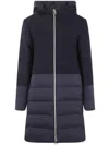 Herno Mix Fabric Medium Jacket In Blue