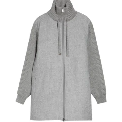 Herno Mixed Media Jacket In Gray