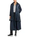 Herno Mixed Media Puffer Coat In Blue