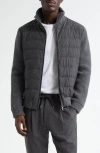 Herno Mixed Media Quilted Wool Blend Knickerbocker Jacket In Gray