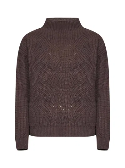 Herno Mixed-stitch Wool Sweater In Purple