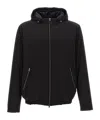 Herno Men's Technical Fabric Bomber Jacket With Hood In Black