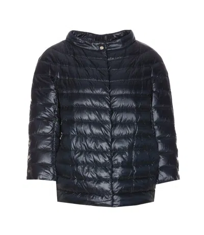 Herno Mock Neck Puffer Jacket In Blue