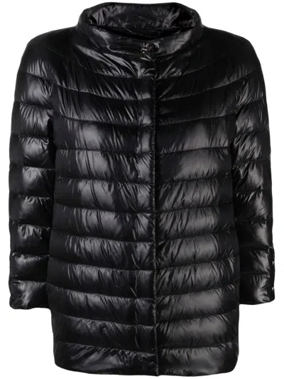 Herno Mock-neck Quilted Puffer Jacket In Black