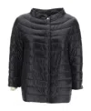 Herno Nylon Cape With Crater Neck And Silk-like Texture In Black