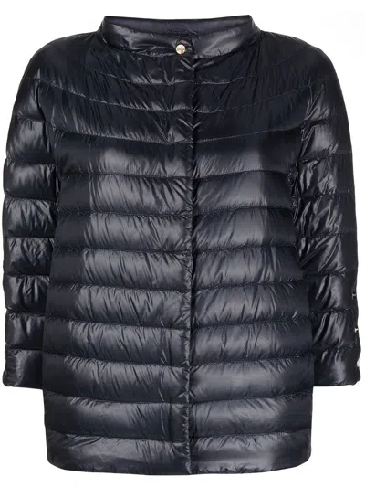 Herno Mock-neck Quilted Puffer Jacket In Blue