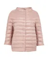 Herno Pink Puffer Jacket In Nude