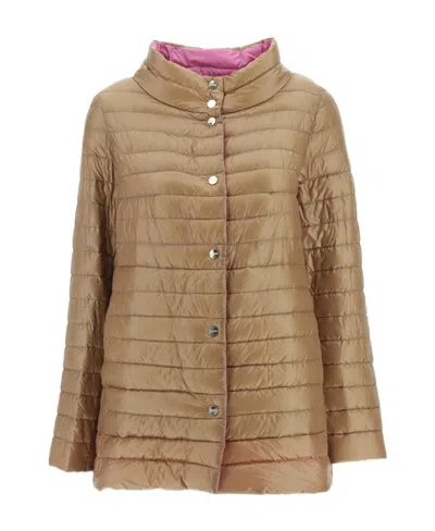 Herno Mock-neck Quilted Jacket In Multi