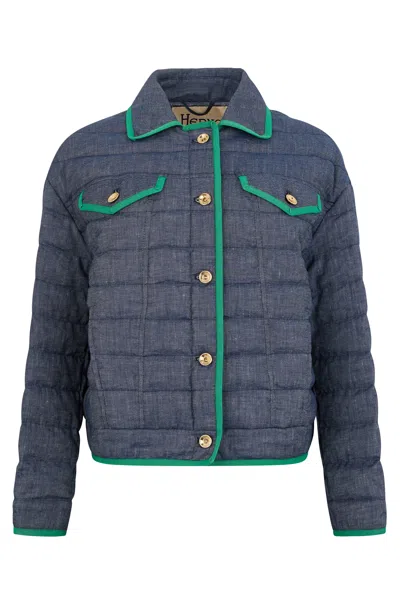 Herno Modern Blue Padded Jacket With Practical Pockets