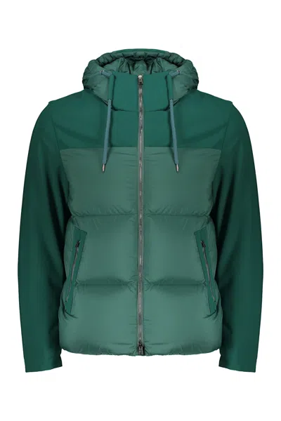 Herno Modern Green Padded Jacket With Hood