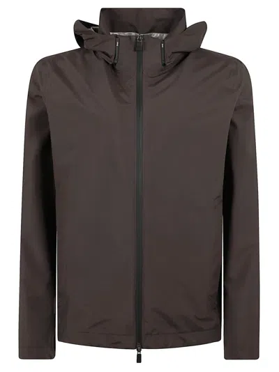 Herno Modern Lightweight Coat With Zip-up Front In Burgundy