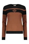 Herno Modern Striped Brown And Black Sweater In Brown