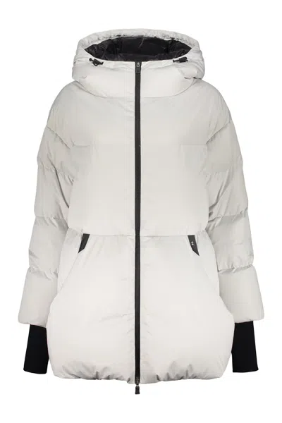 Herno Modern White Puffer Jacket With Hood And Zip