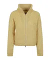 Herno Mohair-blend Cardigan In Yellow