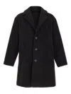 Herno Mohair Wool Singlebreast Coat Clothing In Black