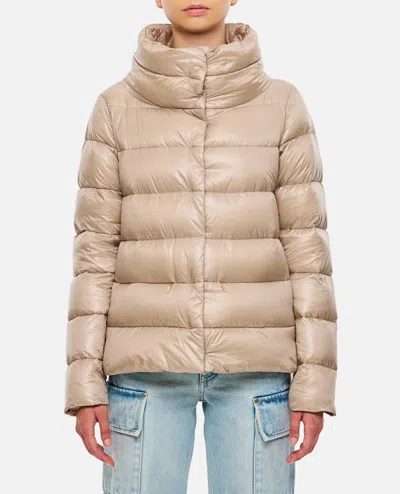 Herno Monogram Detail Down Cape In Rose