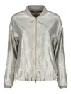 Herno Monogram-print Bomber Jacket In Grey