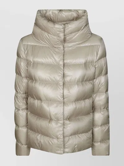 HERNO MONOGRAM QUILTED HIGH COLLAR JACKET