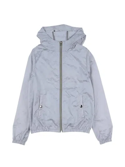 Herno Kids' Monogram-pattern Hooded Jacket In Blue