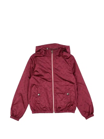 Herno Kids' Monogram-print Hooded Jacket In Red