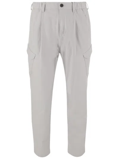 Herno Multi-pocket Nylon Pants With Elastic Waistband In Gray
