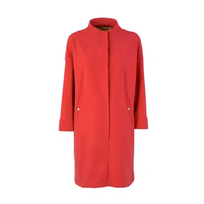Herno Multicolor Elastane Coat In Red