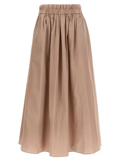 Herno Multicolor Polyester Midi Women's Skirt In Brown