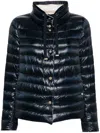 Herno Puffer Jacket With High Collar And Drawstring In Multicolor