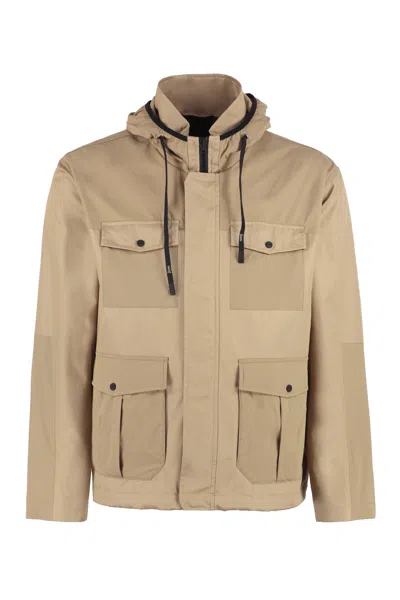 Herno Multi-pocket Cotton Jacket In Neutral