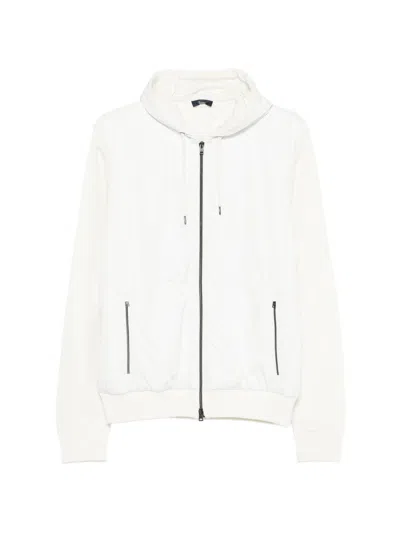 Herno Natural Cotton Polyester Sweatshirt Jacket In White