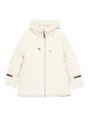 Herno Hooded Medium-length Wool Down Jacket With Zip Clothing In Neutral