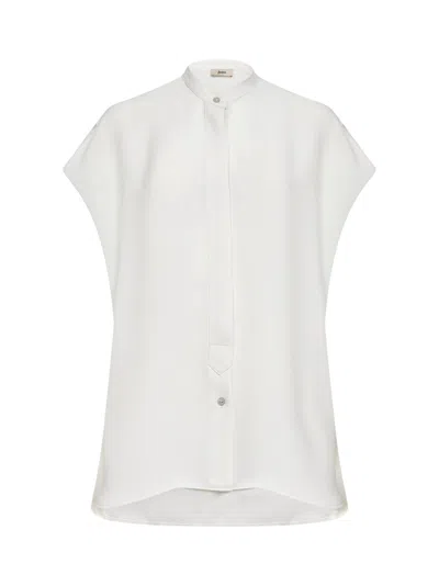 Herno Natural Lucent Cady Shirt In White