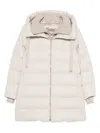 Herno Hooded Long Quilted Jacket And Pockets In Neutral