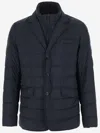 Herno La Giacca Water Resistant Down Blazer With Removable Bib In Navy Blue