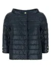Herno Mock-neck Quilted Jacket In Navy Blue