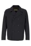 Herno Navy Blue Cotton Trench Coat In Multi
