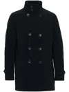 Herno Double-breasted Nylon Down Jacket In Black