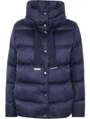 Herno Down Jacket Cape In Blue